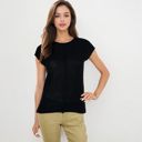 Black Large Sleeveless Knit Top With Seam Front Detail