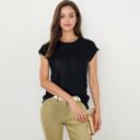 Black Large Sleeveless Knit Top With Seam Front Detail