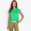 Green Large Sleeveless Knit Top With Seam Front Detail