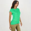 Green Large Sleeveless Knit Top With Seam Front Detail