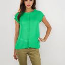 Green Large Sleeveless Knit Top With Seam Front Detail