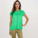 Green Large Sleeveless Knit Top With Seam Front Detail