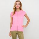 Pink Large Sleeveless Knit Top With Seam Front Detail