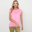 Pink Large Sleeveless Knit Top With Seam Front Detail