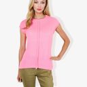 Pink Large Sleeveless Knit Top With Seam Front Detail