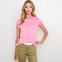 Pink Large Sleeveless Knit Top With Seam Front Detail