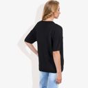 Black Large Short Sleeve Waffle Knit Top with Chest Pocket