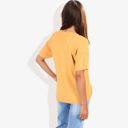 Yellow Large Short Sleeve Waffle Knit Top with Chest Pocket