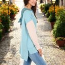  Color Block Long Sleeve Hooded Pullover with Kangaroo Pocket