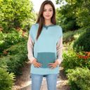  Color Block Long Sleeve Hooded Pullover with Kangaroo Pocket