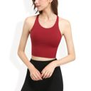  Racerback Longline Sports Bra with Built-In Support and Scoop Neck