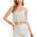 Beige Large Spaghetti Strap Layered Crop Top with Sheer Overlay