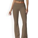 Brown Large Flared High Waist Yoga Pants for Activewear and Everyday Comfort