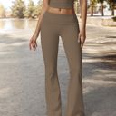 Brown Large Flared High Waist Yoga Pants for Activewear and Everyday Comfort