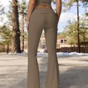 Brown Large Flared High Waist Yoga Pants for Activewear and Everyday Comfort