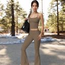 Brown Small Flared High Waist Yoga Pants for Activewear and Everyday Comfort