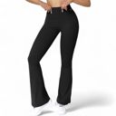  Women's High Waist Flare Leg Pants with Stretch Fabric