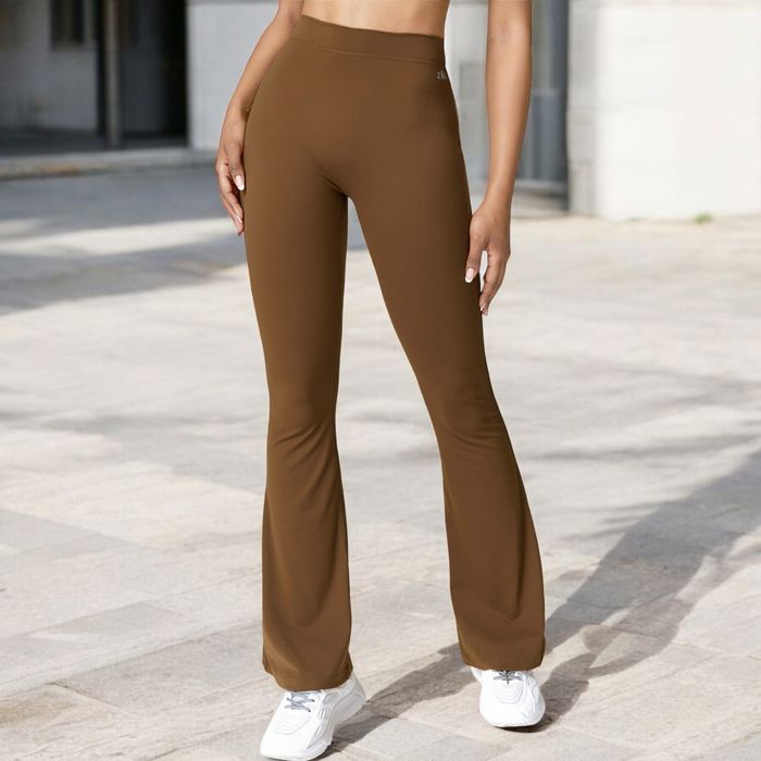 Women's High Waist Flare Leg Pants with Stretch Fabric