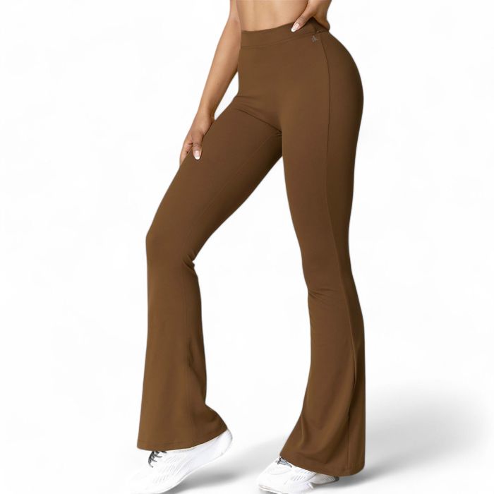 Women's High Waist Flare Leg Pants with Stretch Fabric