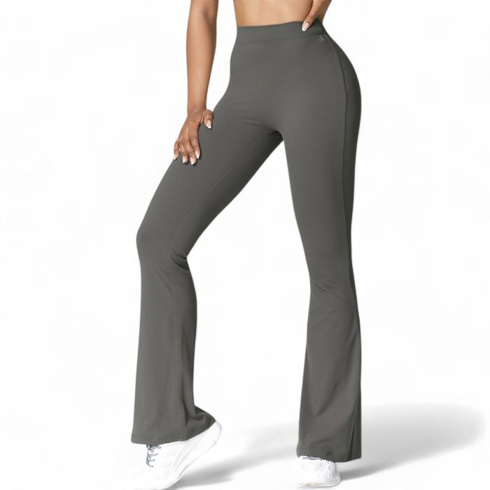 Women's High Waist Flare Leg Pants with Stretch Fabric