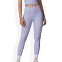 Purple Large High-Waisted Compression Leggings with Crossover Waistband