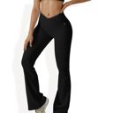  High-Rise Flared Yoga Pants with Crossover Waist Detail