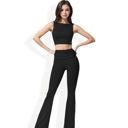  Flared High Waist Pants and Cropped Tank Top Activewear Set