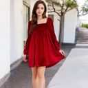 Red Large Long Sleeve Dress with Chic Design and Flattering Fit