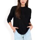  Long Sleeve Waffle Knit Top with Front Pocket Detail