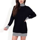 Black Large Women's Sweater Dress with Cozy Fit and Stylish Design