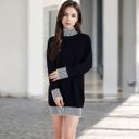 Black Large Women's Sweater Dress with Cozy Fit and Stylish Design