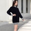 Black Large Women's Sweater Dress with Cozy Fit and Stylish Design