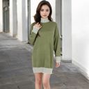 Green Large Women's Sweater Dress with Cozy Fit and Stylish Design