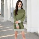 Green Large Women's Sweater Dress with Cozy Fit and Stylish Design