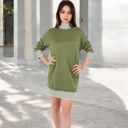 Green Large Women's Sweater Dress with Cozy Fit and Stylish Design