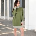 Green Large Women's Sweater Dress with Cozy Fit and Stylish Design