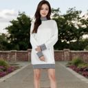 White Large Women's Sweater Dress with Cozy Fit and Stylish Design