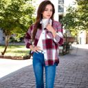 Red Large Plaid Button-Down Shirt with Classic Design and Relaxed Fit