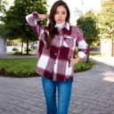 Red Large Plaid Button-Down Shirt with Classic Design and Relaxed Fit