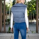 Gray Large Zip-Up Puff Vest Jacket with Cozy Design and Warmth