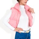 Pink Large Zip-Up Puff Vest Jacket with Cozy Design and Warmth