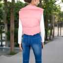 Pink Large Zip-Up Puff Vest Jacket with Cozy Design and Warmth