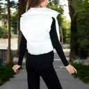 White Large Zip-Up Puff Vest Jacket with Cozy Design and Warmth