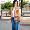 Orange Large Plaid Jacket with Classic Design and Comfortable Fit