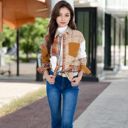 Orange Large Plaid Jacket with Classic Design and Comfortable Fit