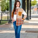 Orange Medium Plaid Jacket with Classic Design and Comfortable Fit