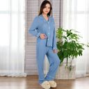 Blue Large Long Sleeve 2-Piece Sleepwear Set with Cozy Design