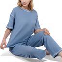  Short Sleeve 2-Piece Sleepwear Set with Relaxed Fit