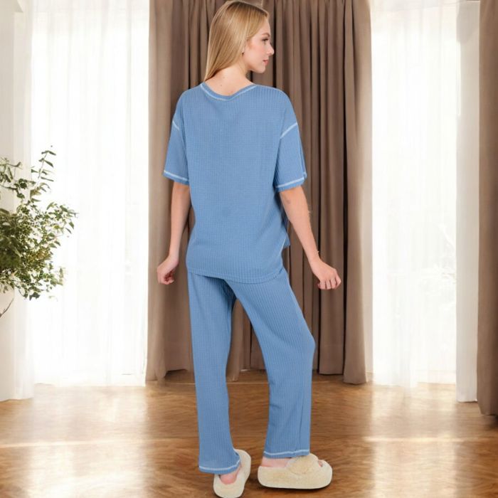 Short Sleeve 2-Piece Sleepwear Set with Relaxed Fit