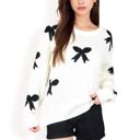  Women's Sweater with Bow Pattern Long Sleeves